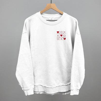 Tic Tac Toe Red Hearts (Left Chest)