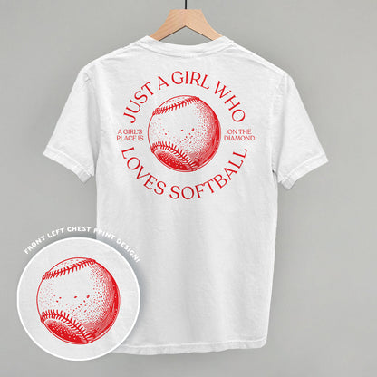 Just A Girl Who Loves Softball (Back Print)