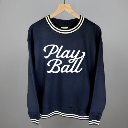 Play Ball (Vintage Script White)