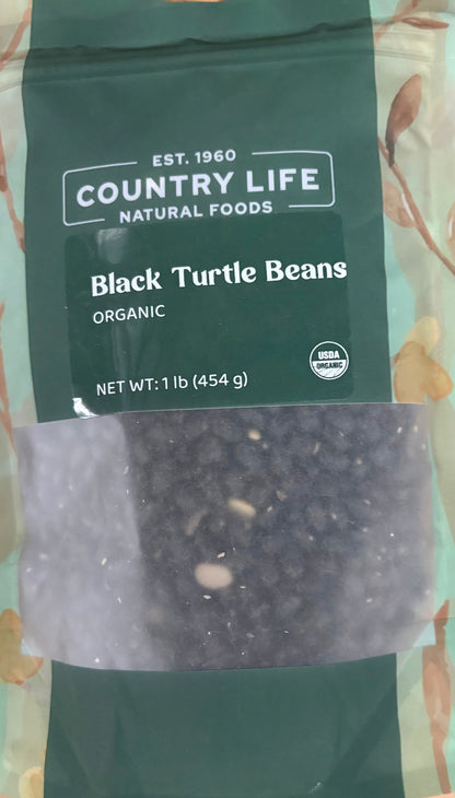 Black Turtle Beans, Organic - (REDUCED PRICE! - Contains splits 1# and 5# only)