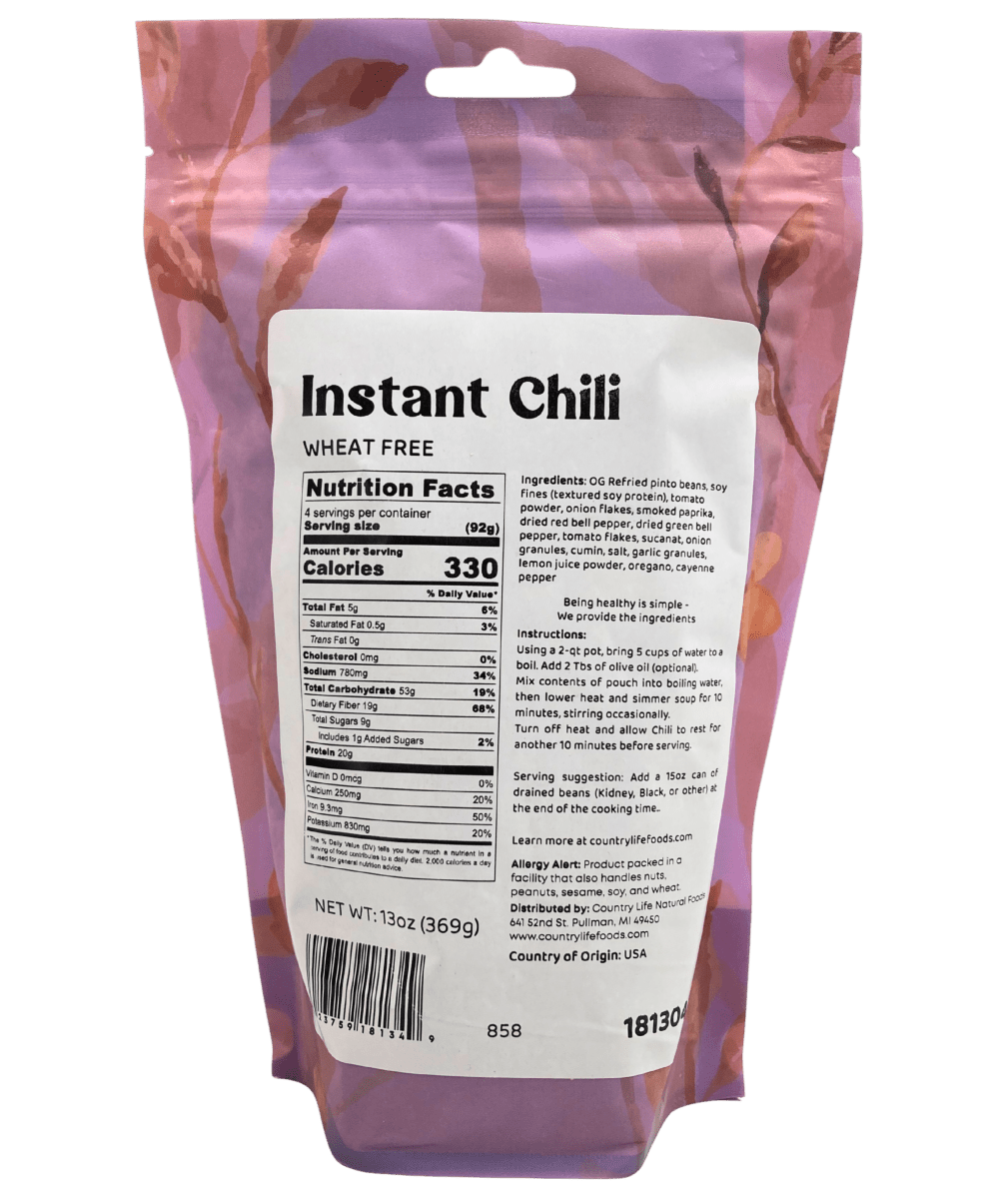 Instant Chili, Wheat Free