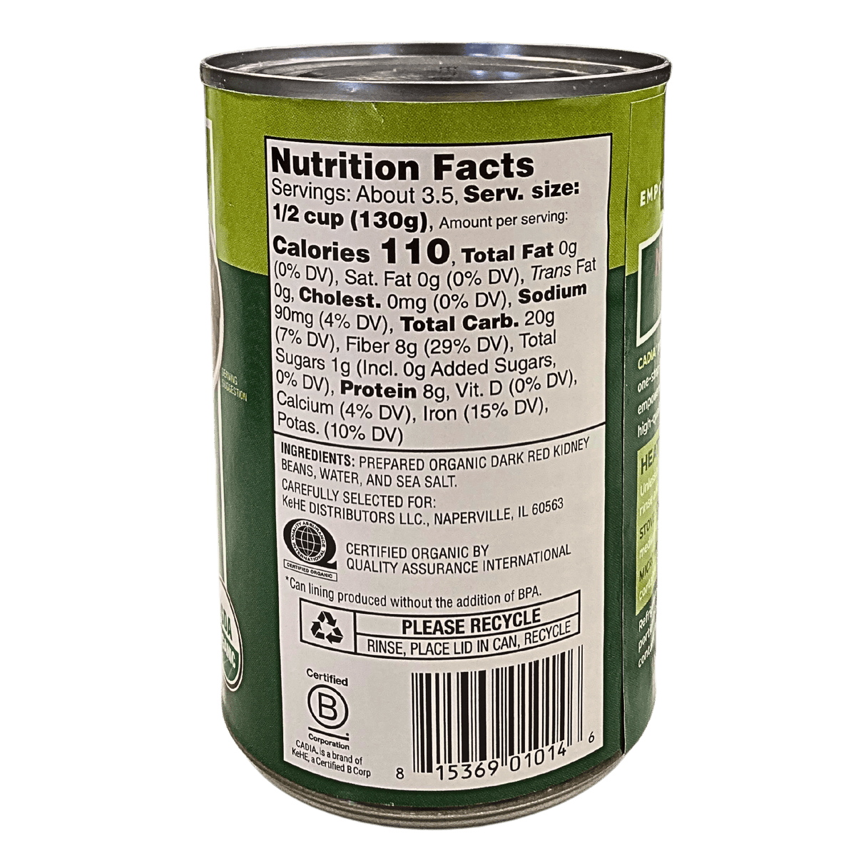Kidney Beans, Red, Organic, Cadia