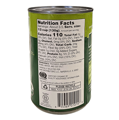 Kidney Beans, Red, Organic, Cadia