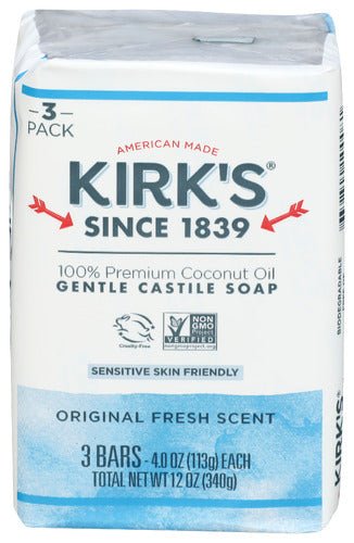 Kirk's Castile Bar Soap 3-Pack