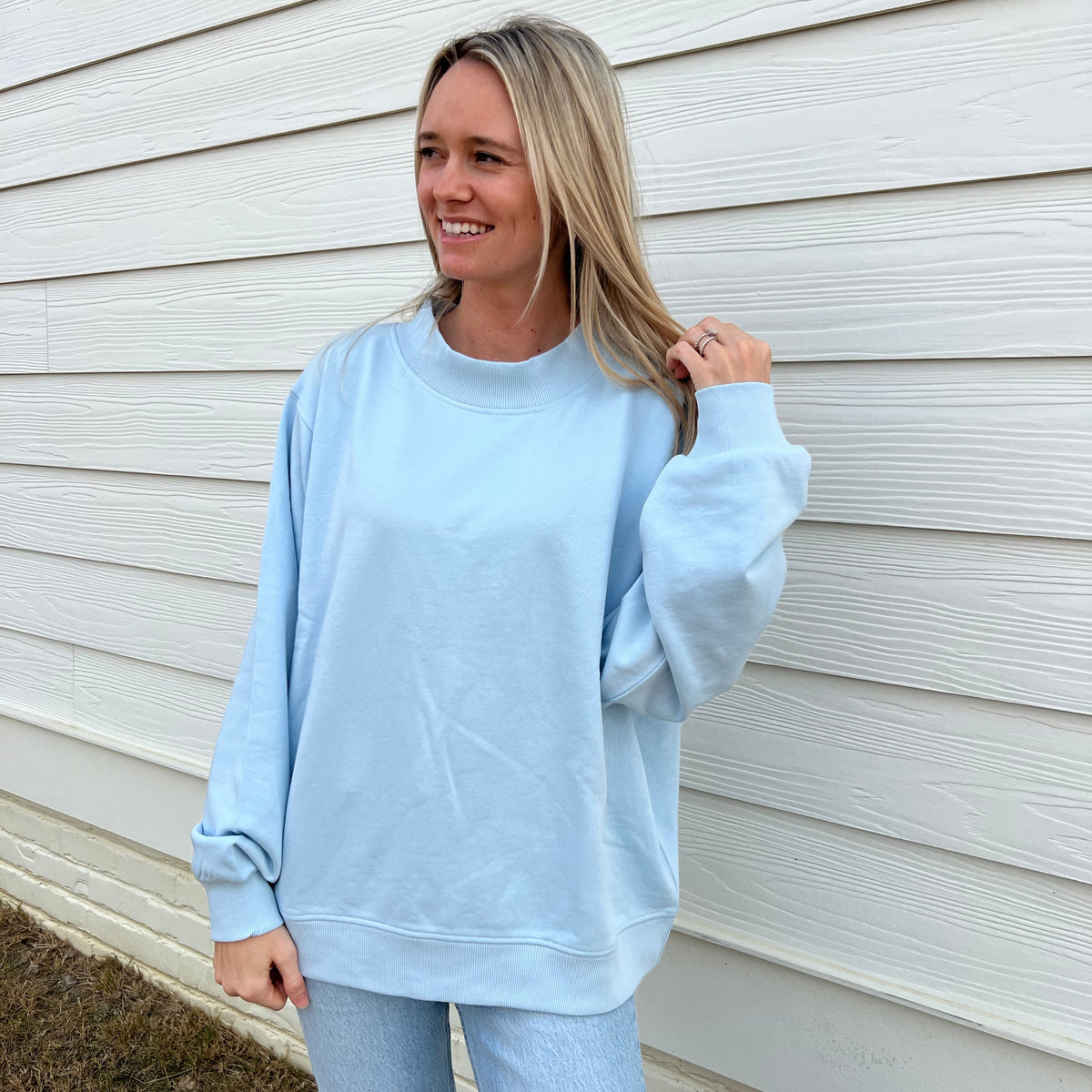Nantucket Breeze Oversized French Terry Mockneck