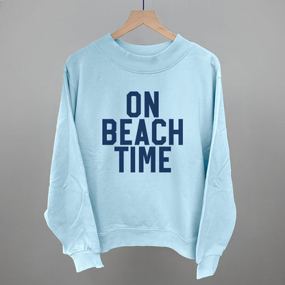 On Beach Time Block Letters