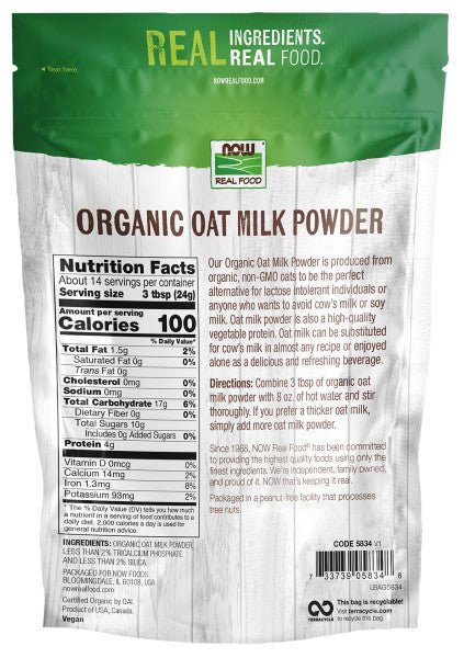 Oat Milk Powder, Organic, NOW