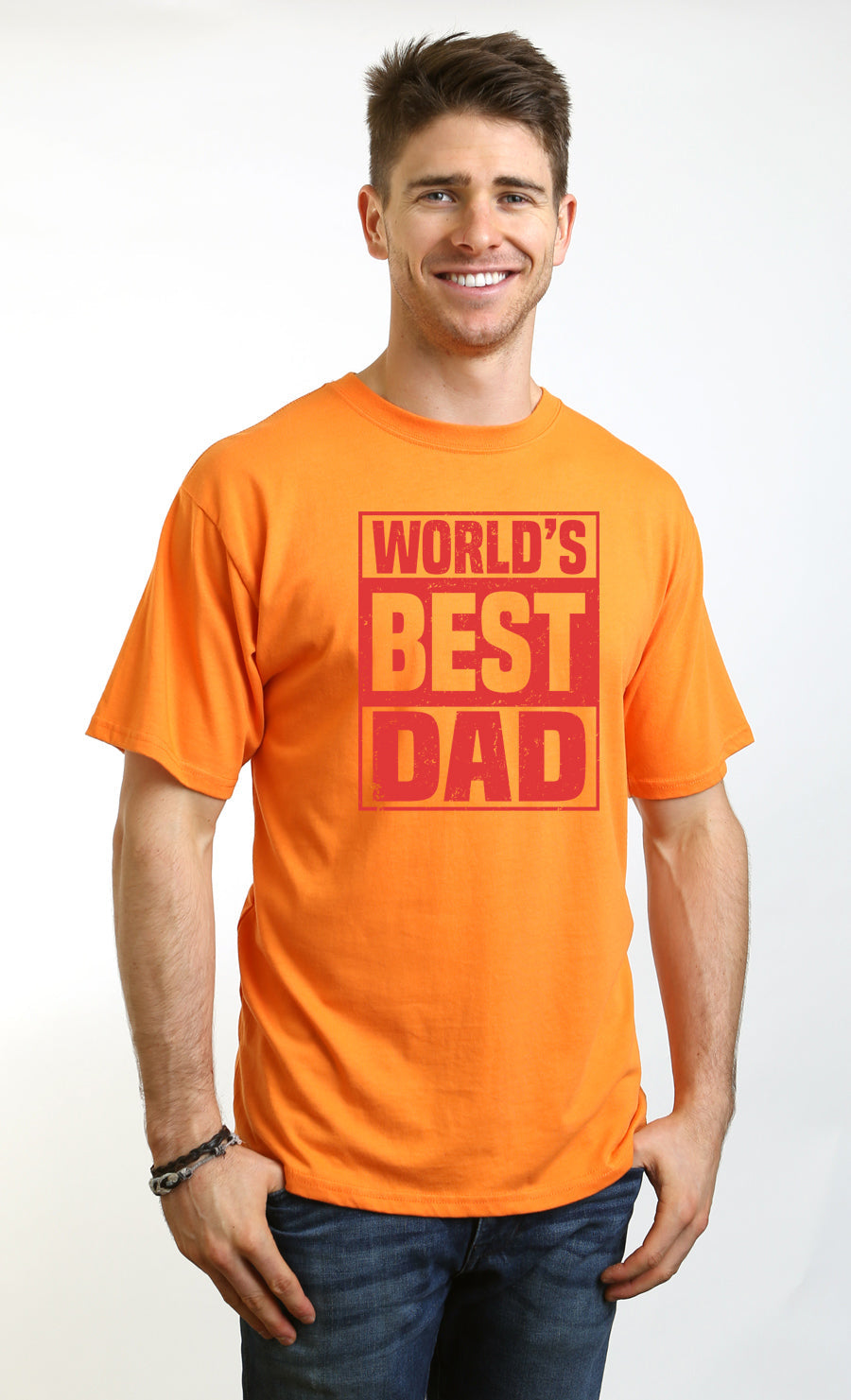 World's Best Dad Men's Bamboo Viscose/Organic Cotton Short Sleeve Graphic T-Shirt