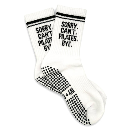 Sorry Can't Pilates Bye Grip Socks