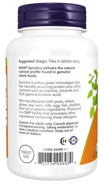 Spirulina 500 mg, Organic