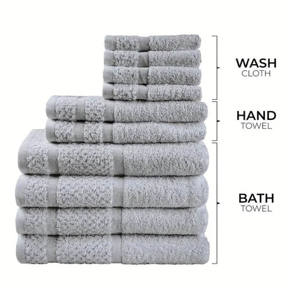 Gray Cotton Bath Towel Set (10–32 pcs)