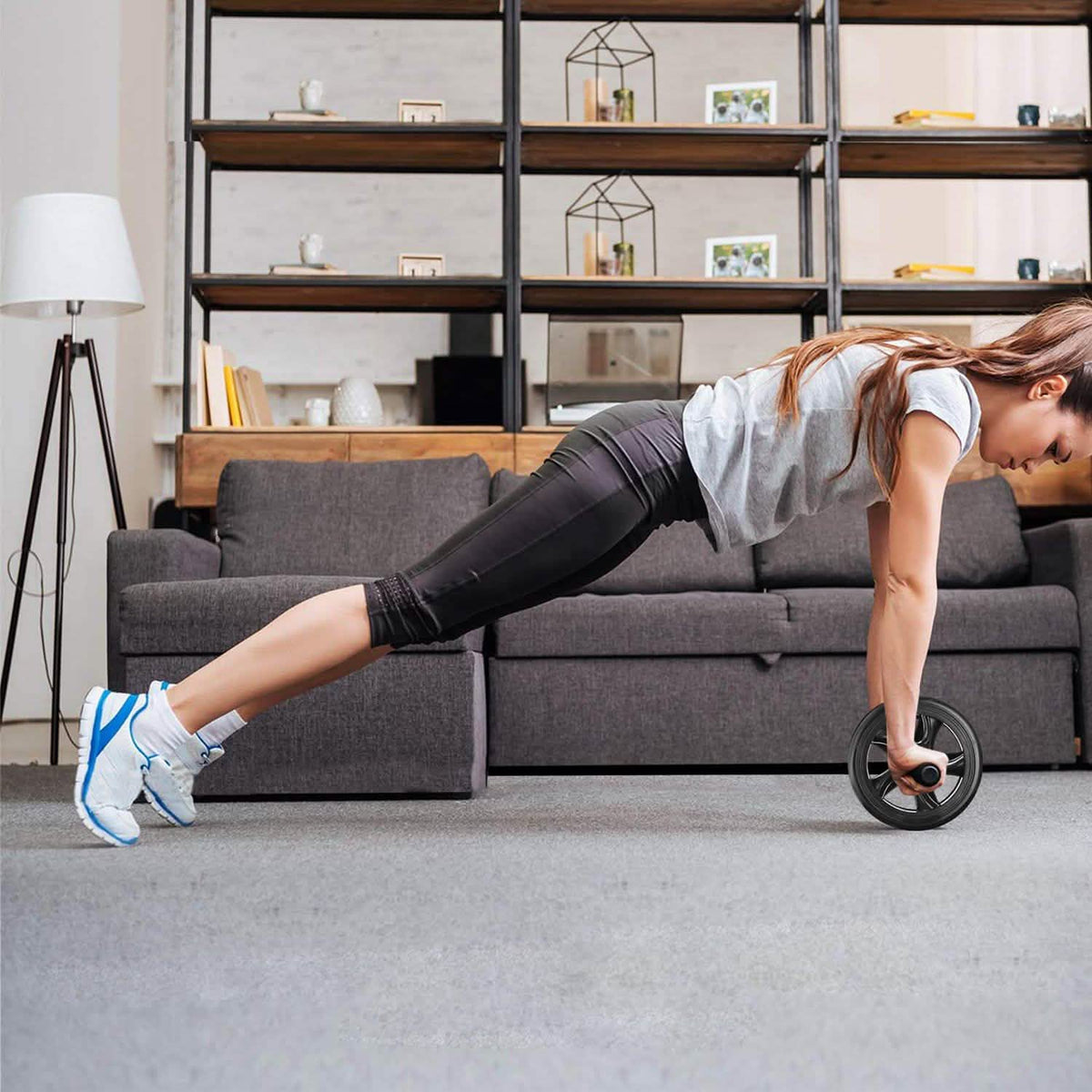 Ab Roller Wheel Fitness Exercise with Knee Pads