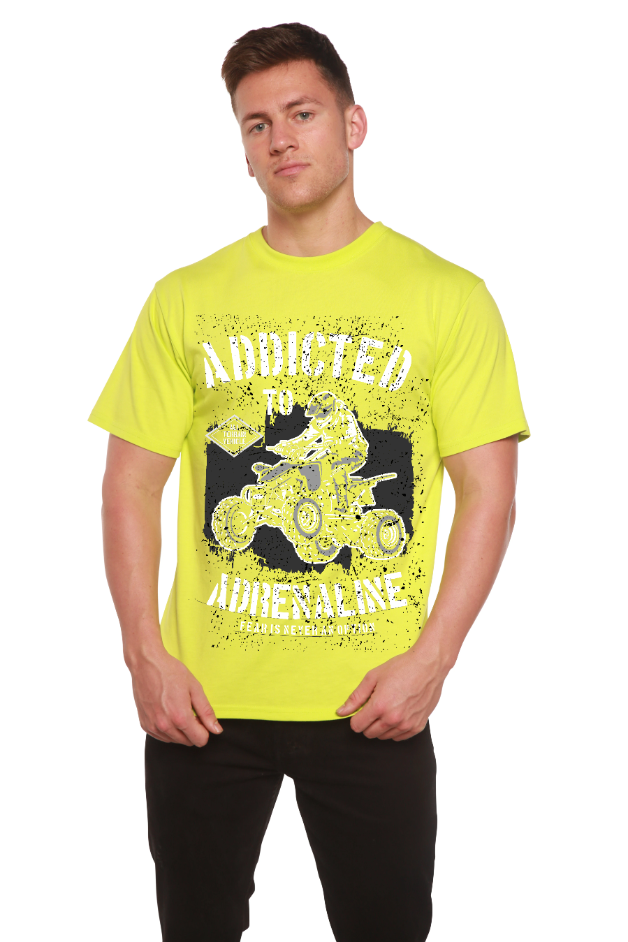 Addicted To Adrenaline Men's Bamboo Viscose/Organic Cotton Short Sleeve Graphic T-Shirt