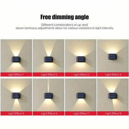 Adjustable Beam Solar Wall Sconce Outdoor Light with 140 Lumens