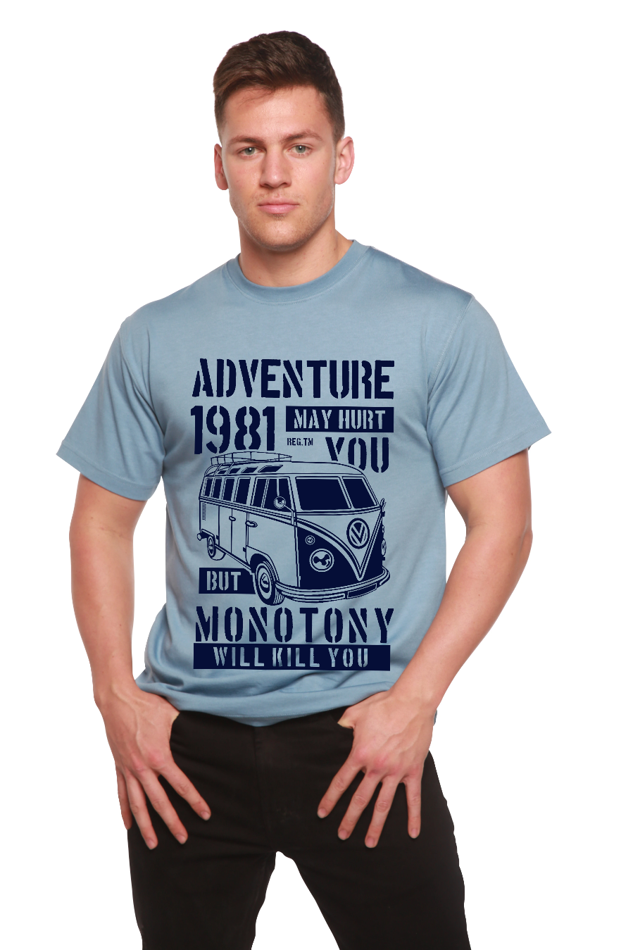 Adventure 1981 Men's Bamboo Viscose/Organic Cotton Short Sleeve Graphic T-Shirt