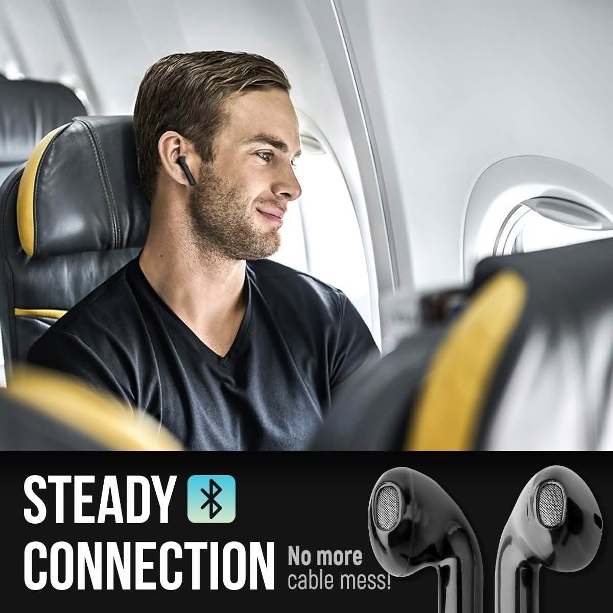 Airbuds Wireless Bluetooth Earphones with Charging Case and Bonus Qi Charging Mat