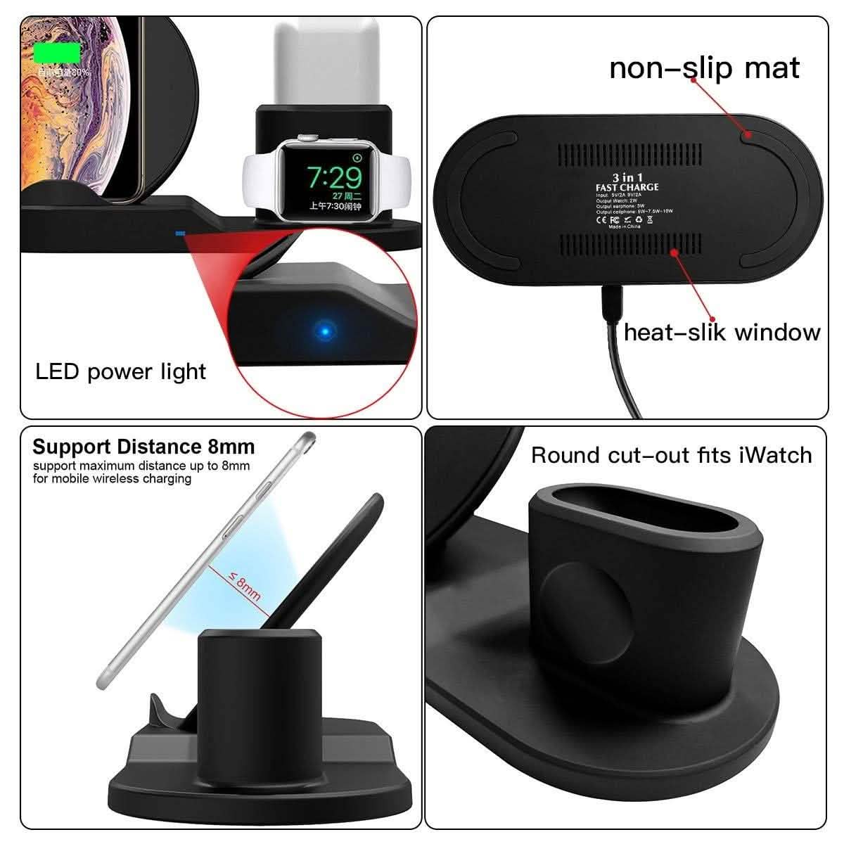 AirDock 3-in-1 Wireless Power Charging Station