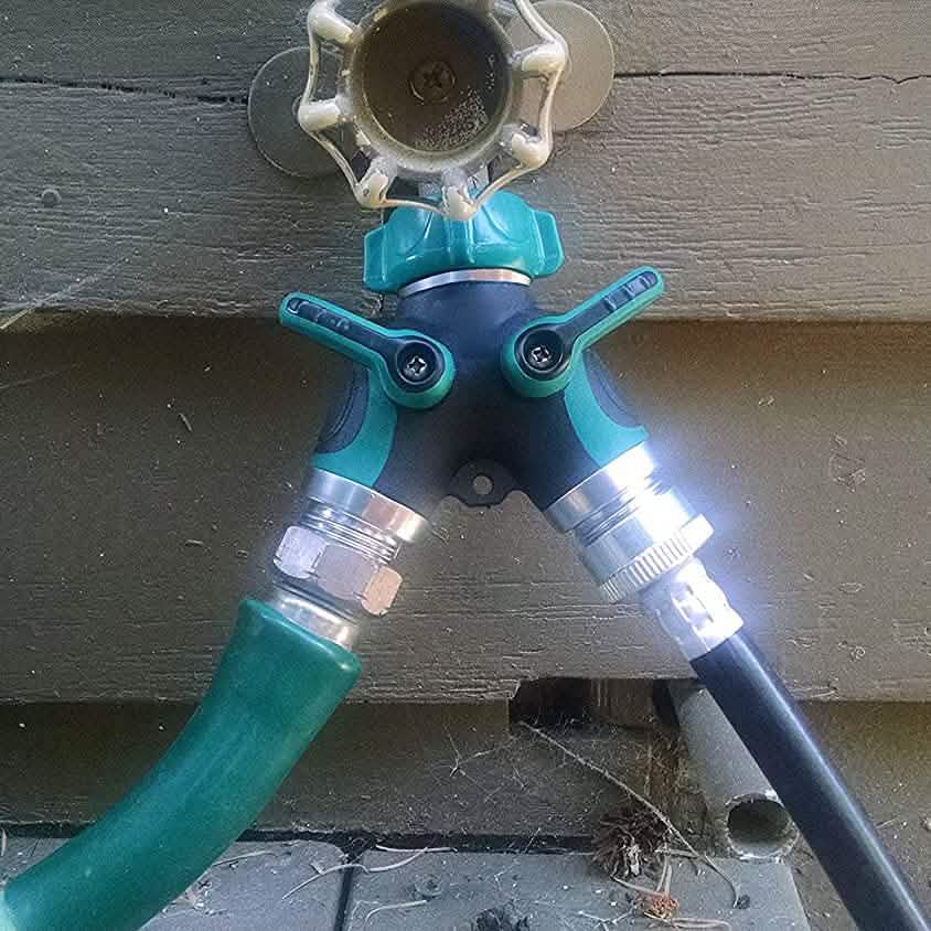 All Metal Body Garden Hose Splitter