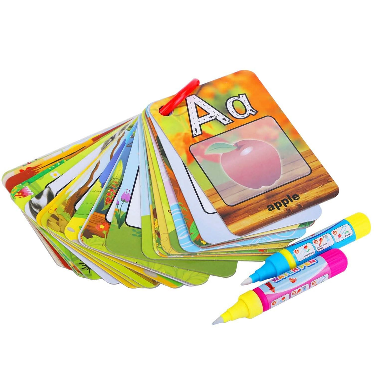 Alphabet Water Coloring Cards with 2 Magic Water Pens