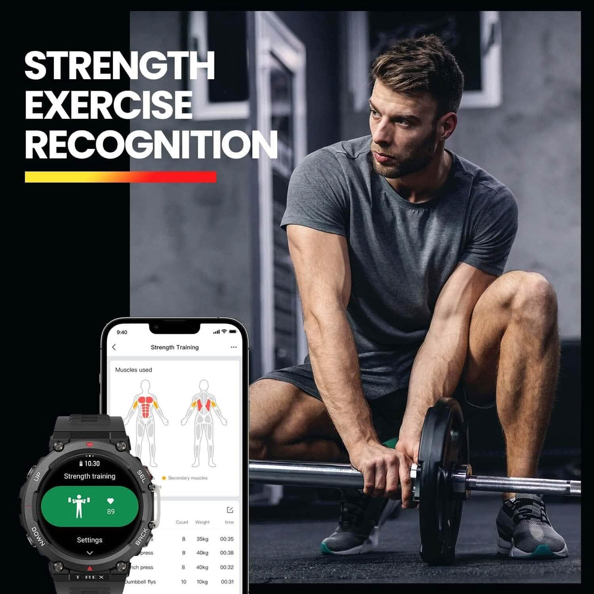 Amazfit T-Rex 2 Smart Watch for Men  (Refurbished)