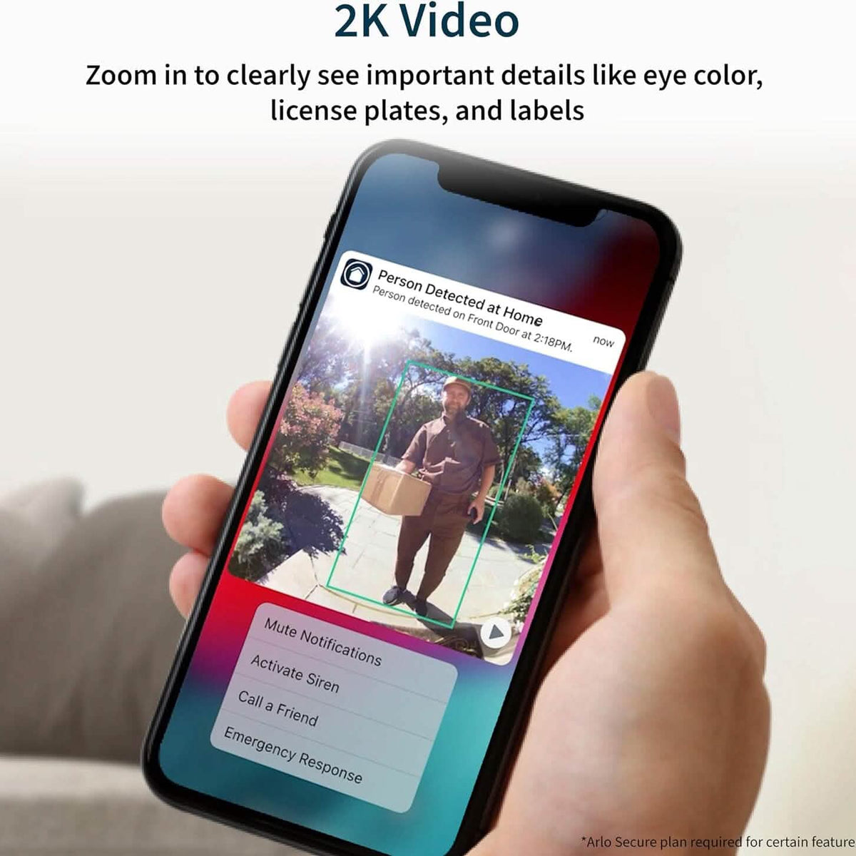 Arlo Video Doorbell 2K (2nd Generation) – Battery Operated or Wired Doorbell  (Refurbished)