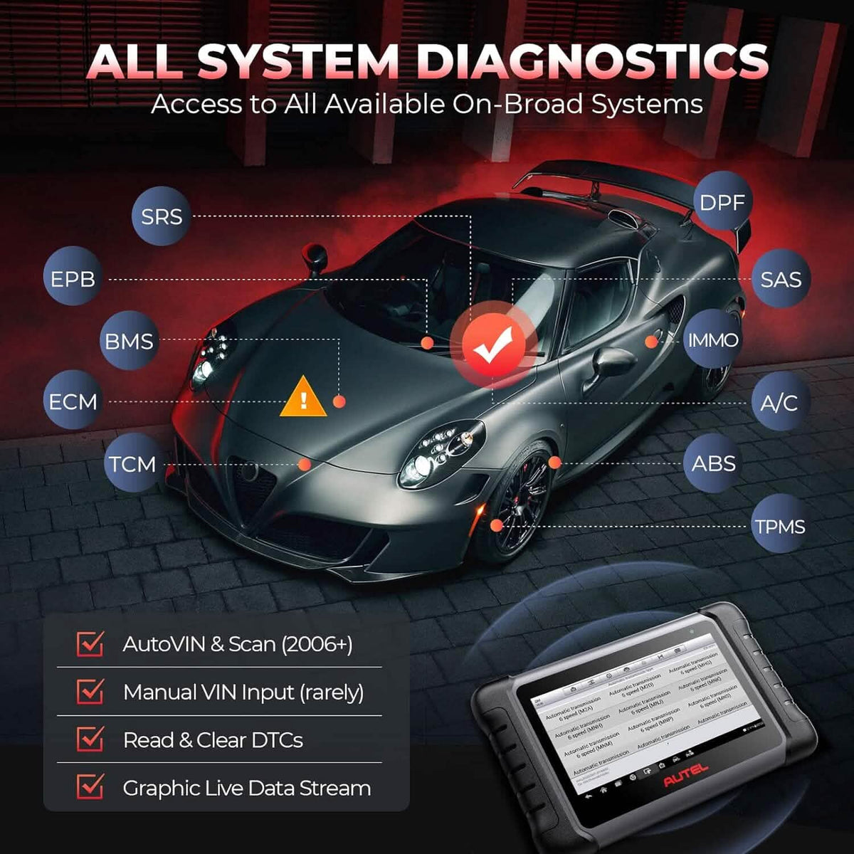 Autel MaxiCOM MK808S Bidirectional Scan Tool  (Refurbished)