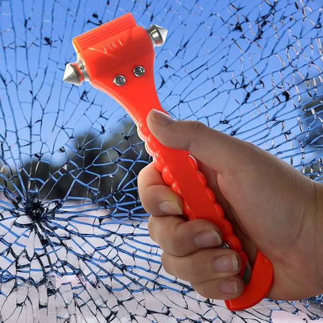Automotive Emergency Hammer with Seat-Belt Cutter
