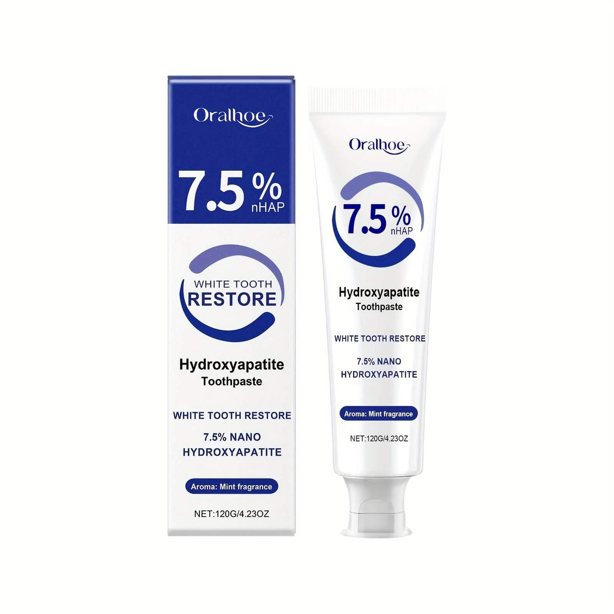 Hydroxyapatite Toothpaste – 7.5% NHAP, Whitening Mint, Gentle Teeth & Mouth Care