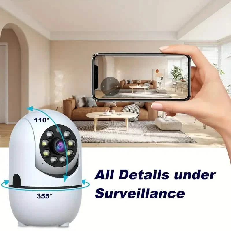 2-Pack: Wireless Security Cameras – 355° Rotation, Night Vision, Motion Detection, Two-Way Audio