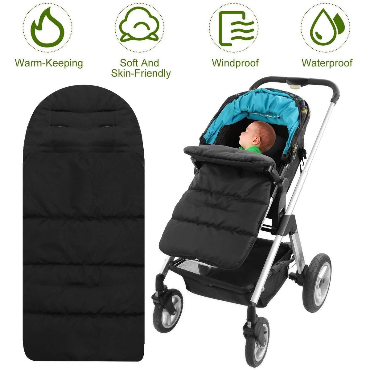 Baby Stroller Sleeping Bag Newborn Swaddle Wrap Toddler Footmuff Blanket