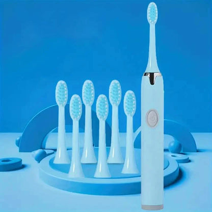 Battery Operated Toothbrush Kit with 6 Soft Bristles