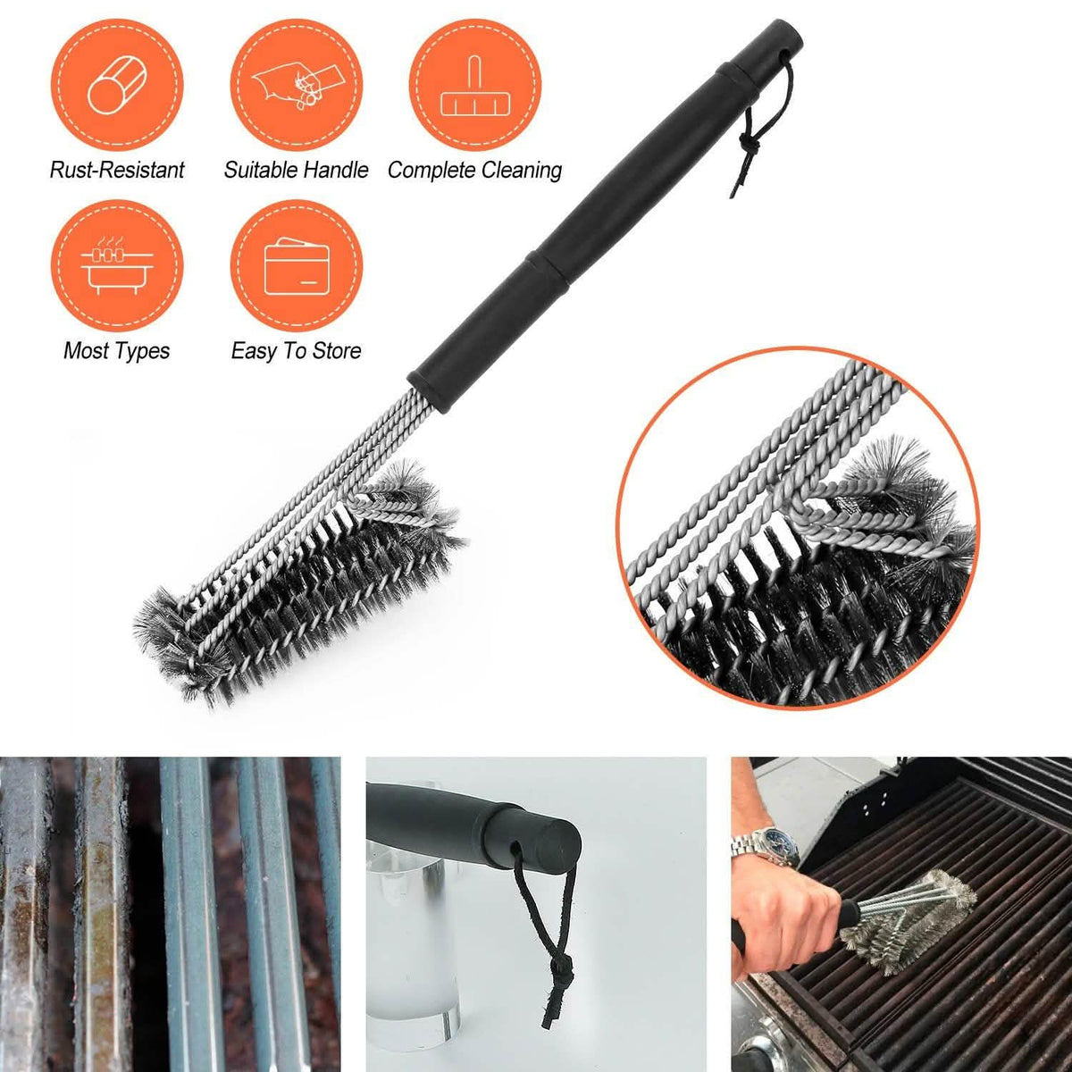 BBQ Grill Cleaning Brush Stainless Steel