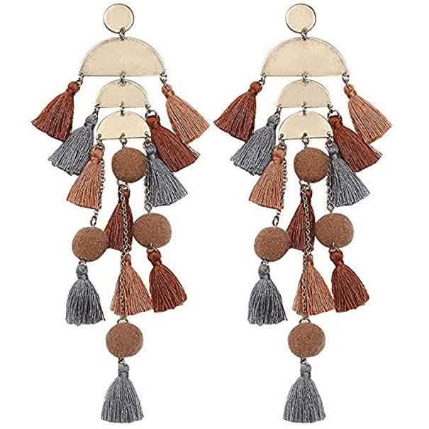 Boho Long Tassel Fringe Earrings