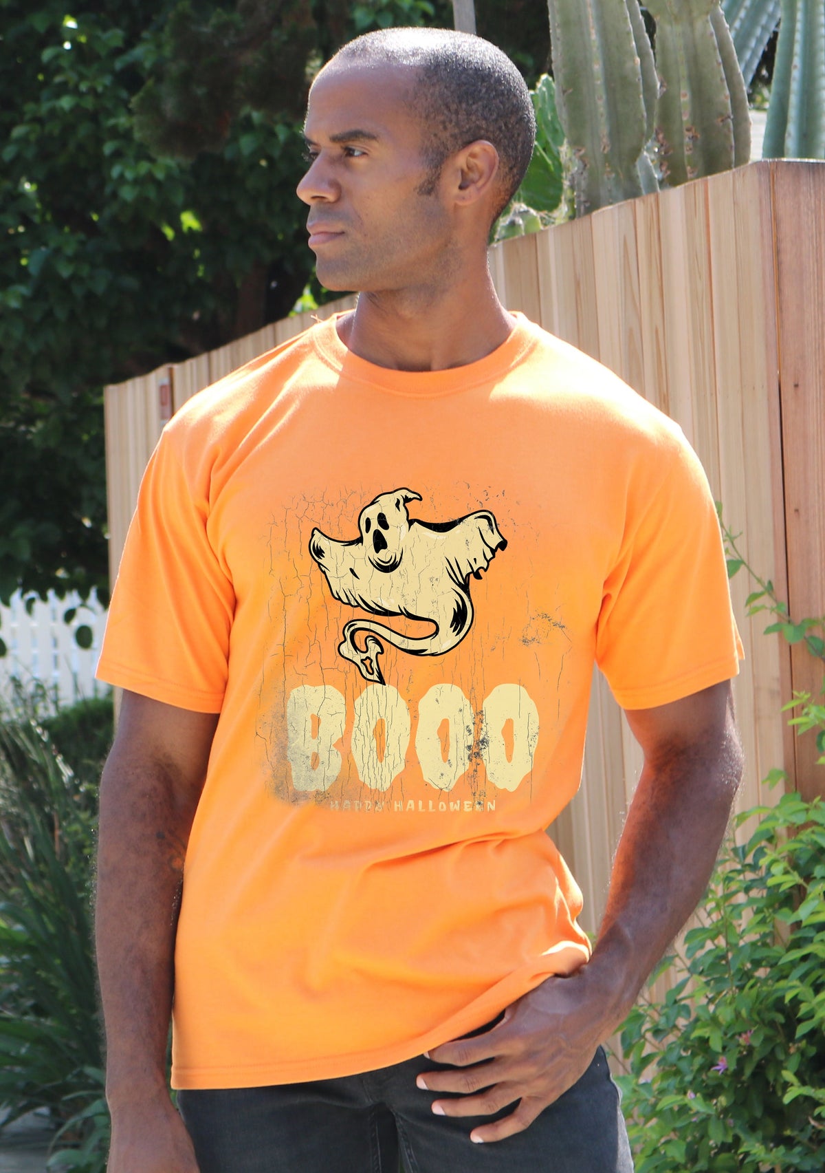 Happy Halloween Graphic Men's Bamboo Viscose/Organic Cotton Short Sleeve T-Shirt