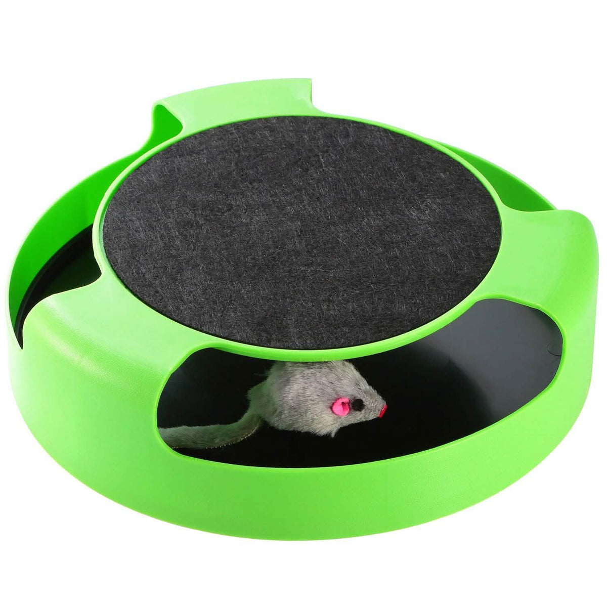 Cat Interactive Scratching Toy with Rotating Running Mouse