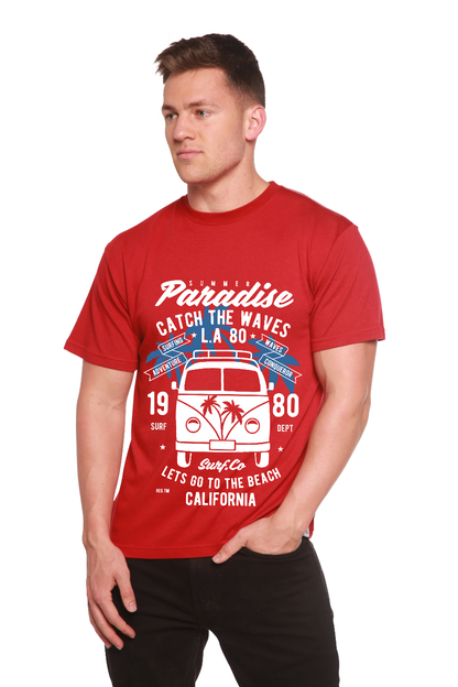Catch The Waves Men's Bamboo Viscose/Organic Cotton Short Sleeve Graphic T-Shirt