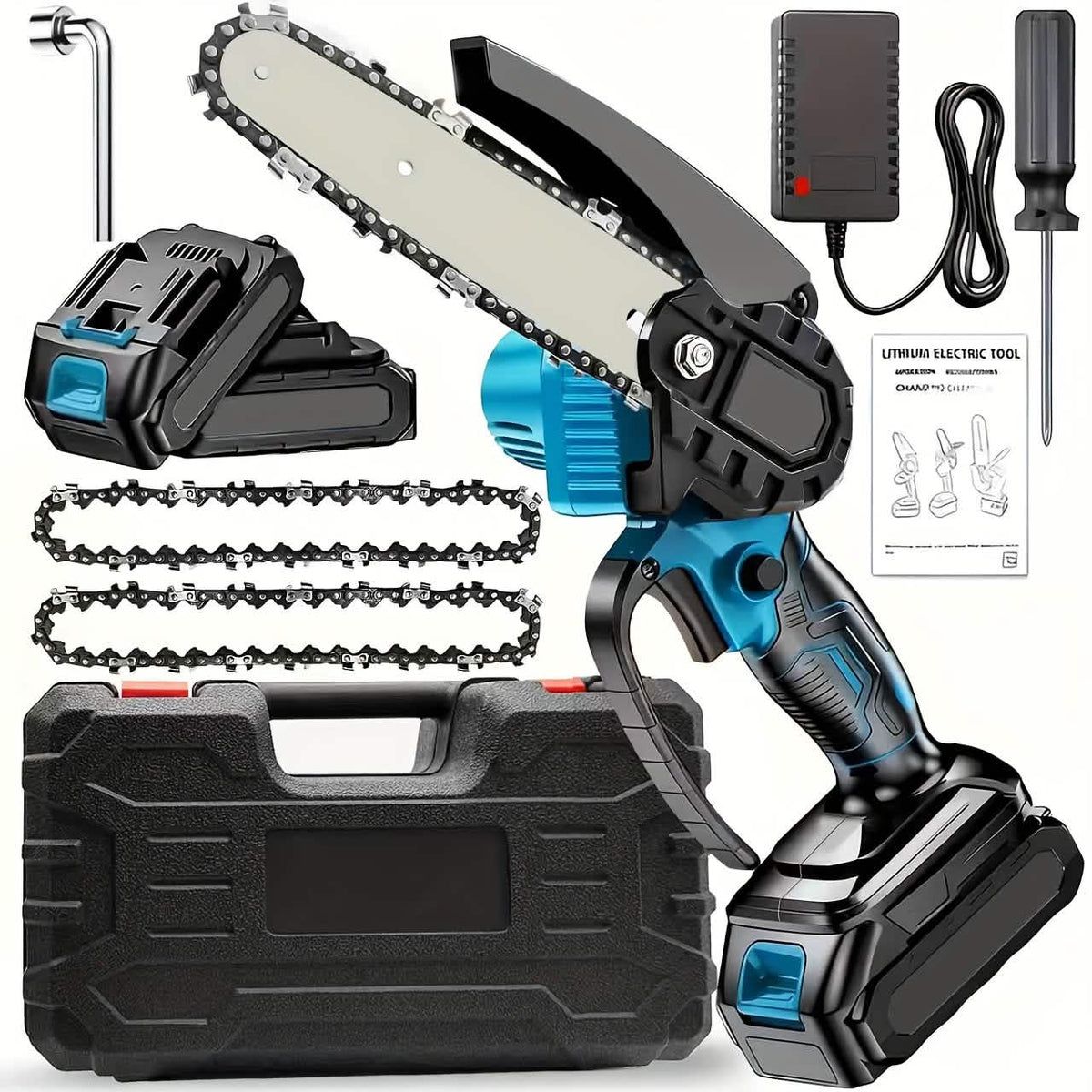 6-inch Cordless Mini Chainsaw – Handheld Electric, Lightweight, Battery-Powered