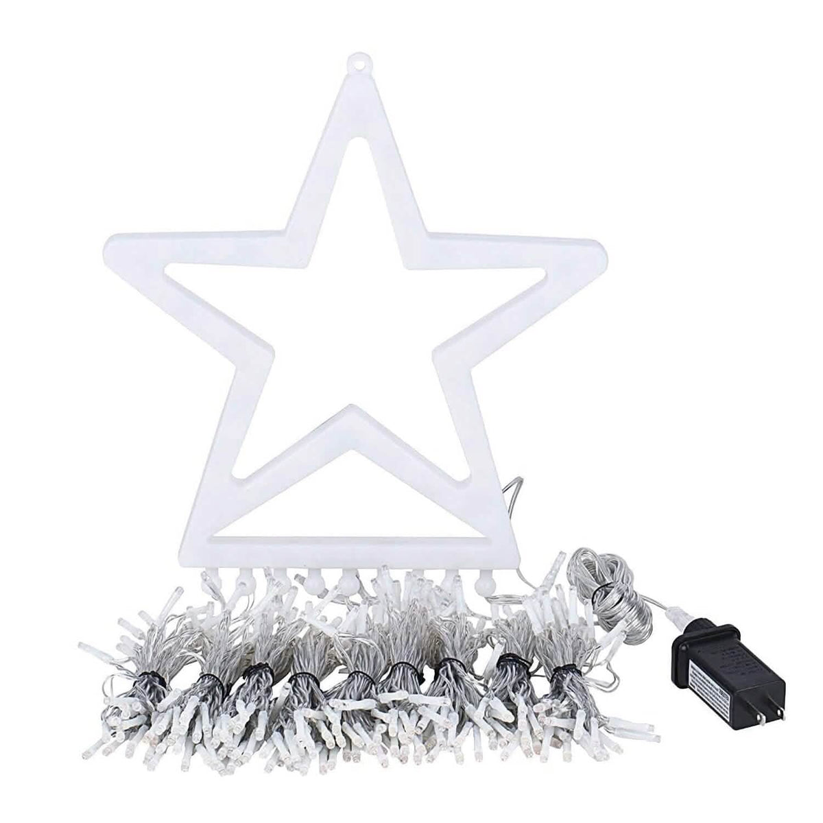 Christmas Hanging Waterfall String Light with Topper Star