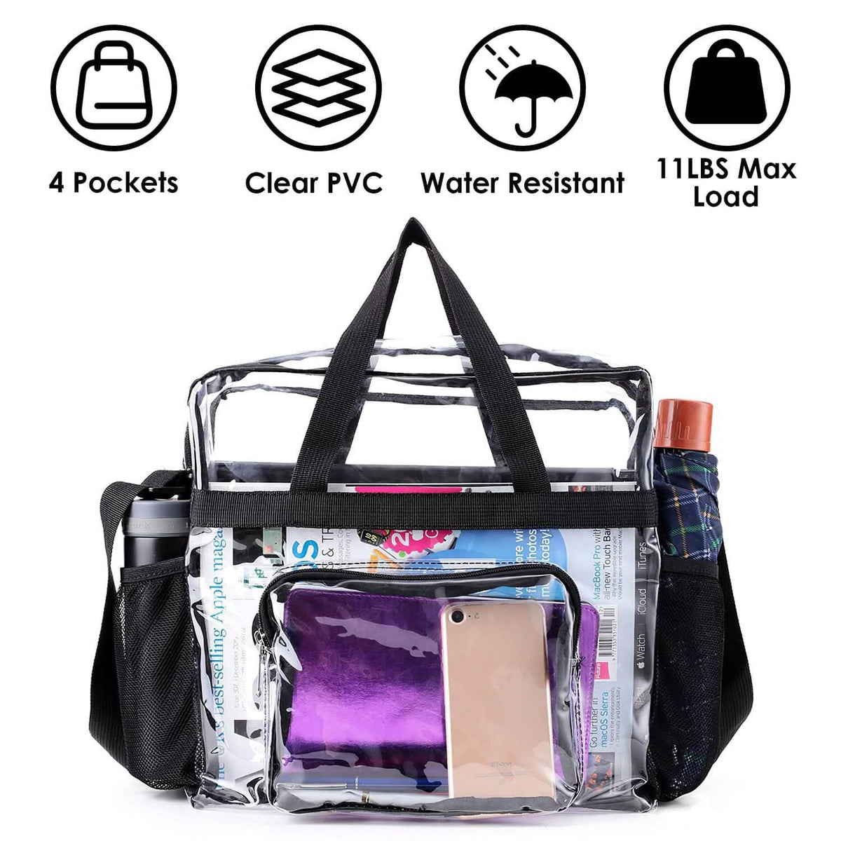 Clear Transparent Shoulder Bag Stadium Approved