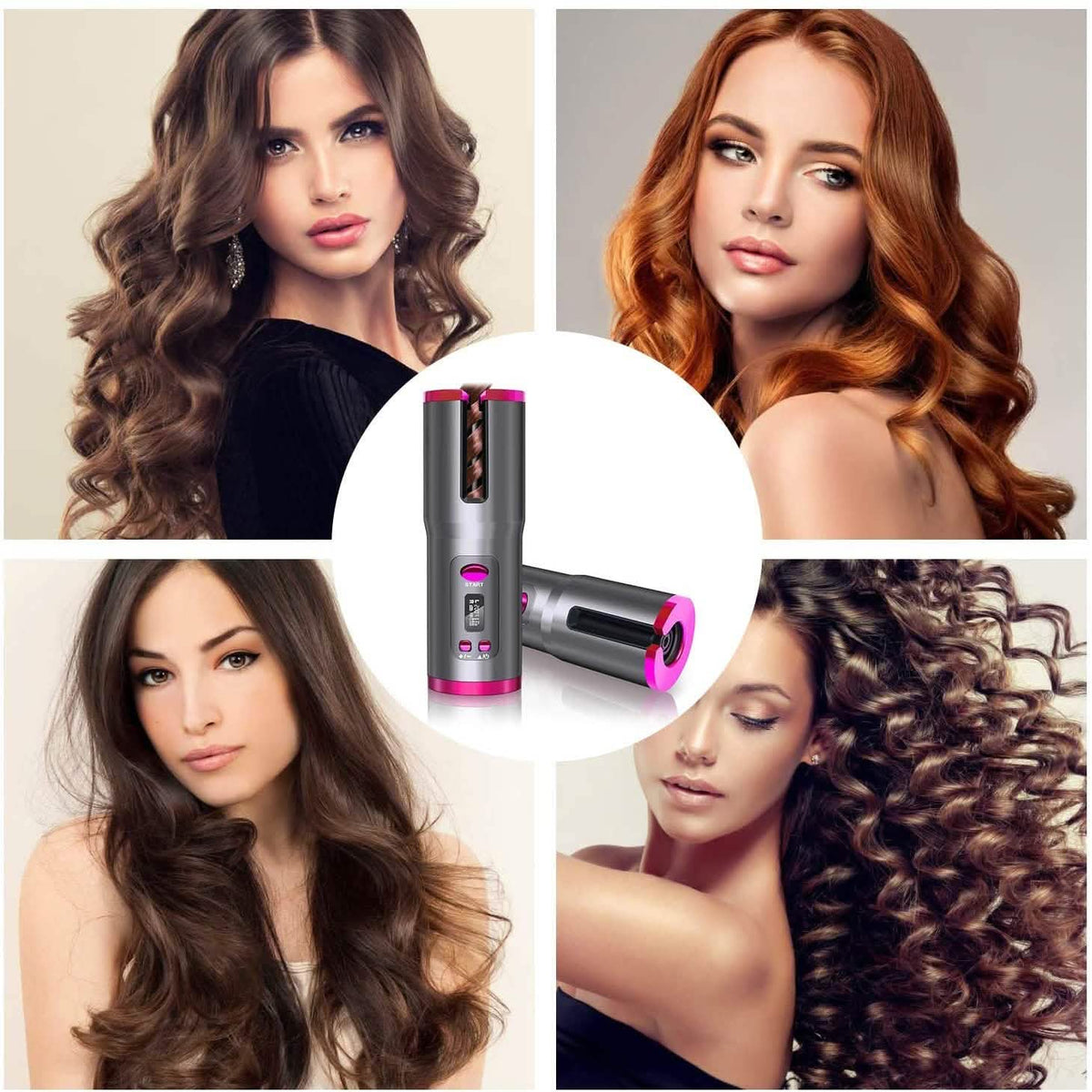Cordless Automatic Portable Ceramic Barrel Hair Curler