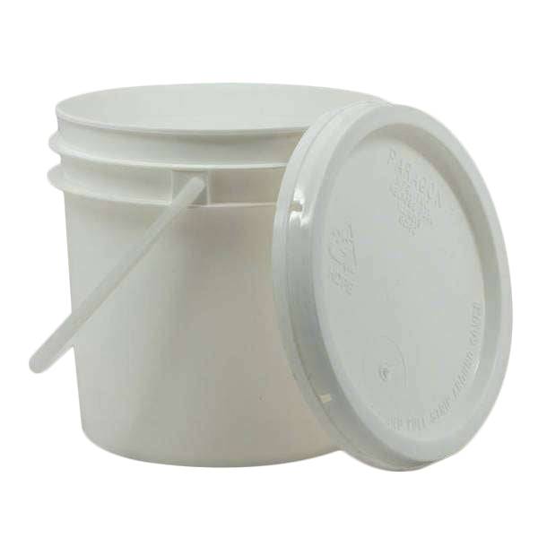 Pail, With Lid, 1 Gallon, White