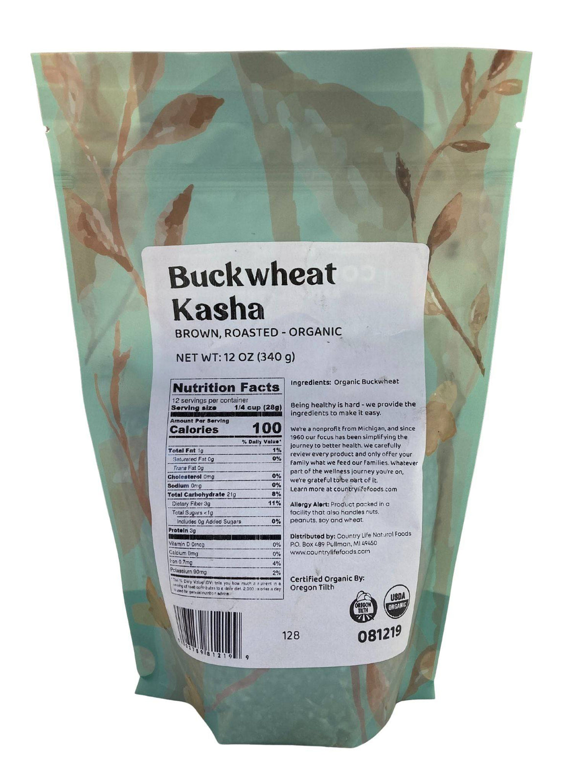 Buckwheat, Kasha, Brown Roasted, Organic