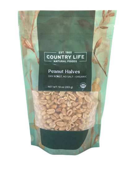 Peanuts, 1/2s Dry Roasted, No Salt, Organic