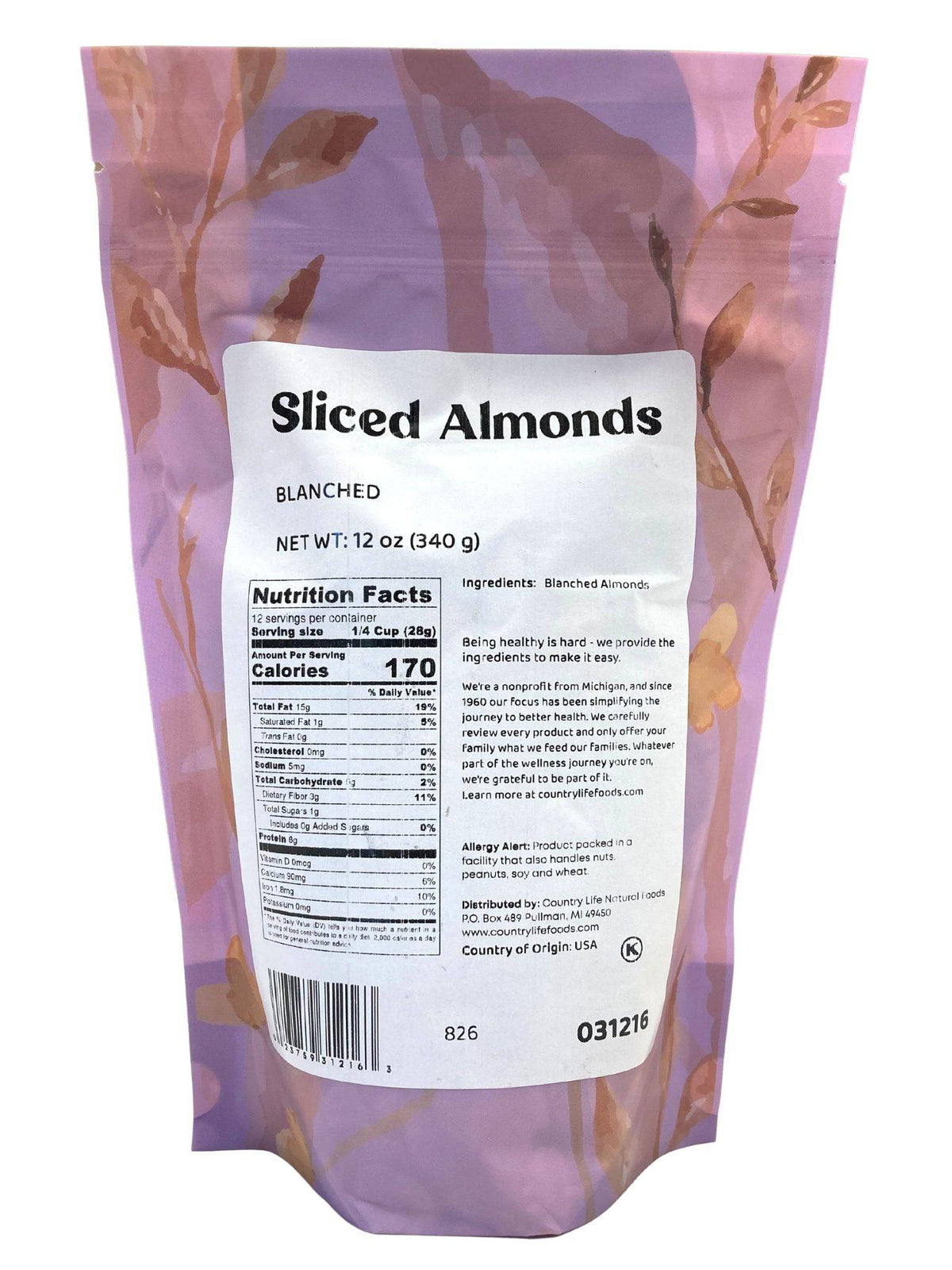 Almonds, Sliced, Blanched