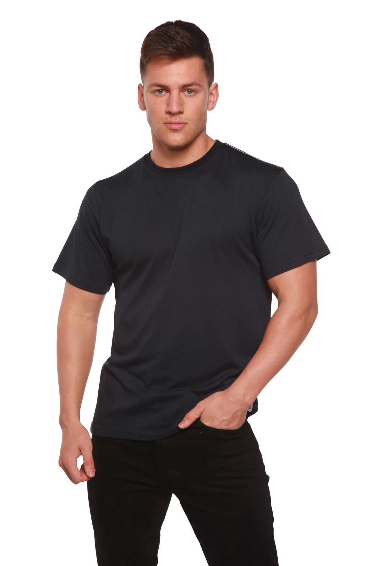 Custom Printed Men's Bamboo Viscose/Organic Cotton Short Sleeve T-Shirt