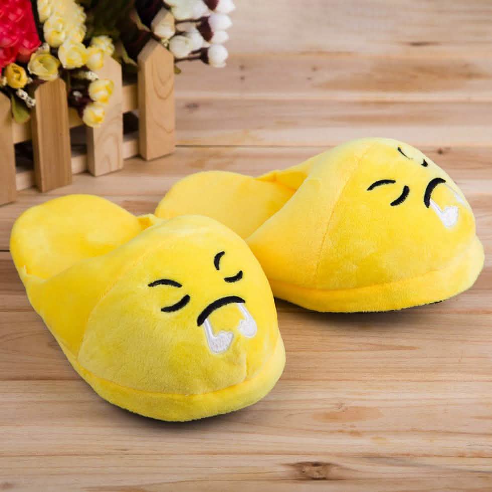 Cute And Fun Plush Emoji Slippers