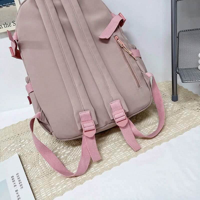 Cute Waterproof Multi-Pocket Women Backpacks with Bear Doll