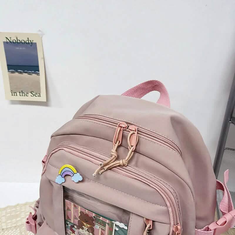 Cute Waterproof Multi-Pocket Women Backpacks with Bear Doll