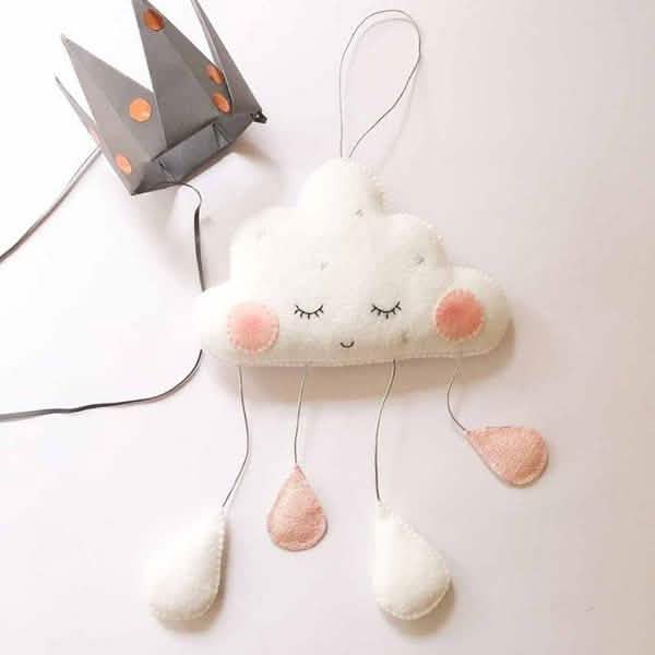 Decorative Cloud Felt Raindrop Pendant
