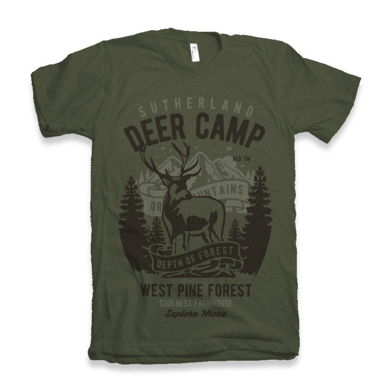 Deer Camp Men's Bamboo Viscose/Organic Cotton Short Sleeve Graphic T-Shirt